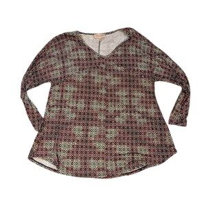 Philosophy Multicolor Geometric Long Sleeve Top